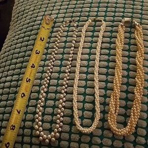 Three (3) vintage pearl necklaces